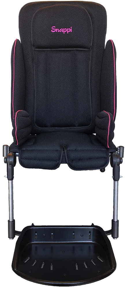 Snappi Cloud Pushchair in Black with Pink Piping